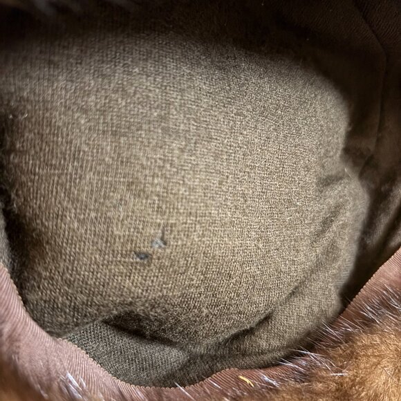 1950s 1960s Brown Mink Pillbox Style Hat Bonwit Teller - Picture 11 of 11